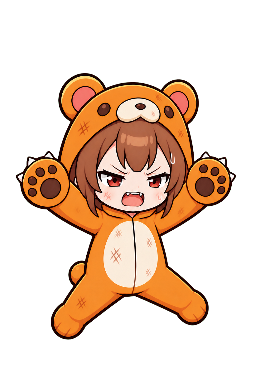 熊・ピンチ右移動・正面
