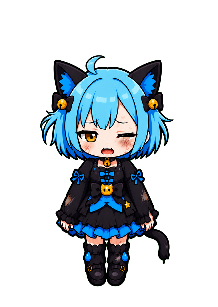 猫・ピンチ待機・正面