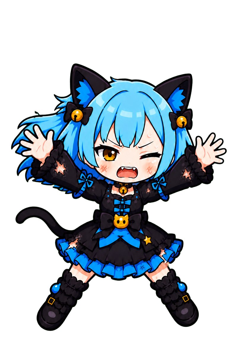 猫・ピンチ右移動・正面