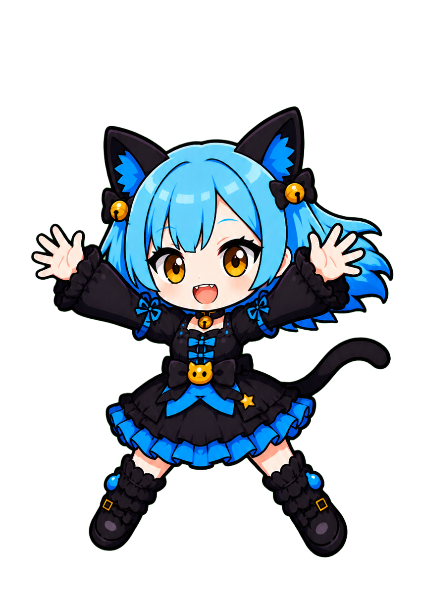 猫・左移動・正面
